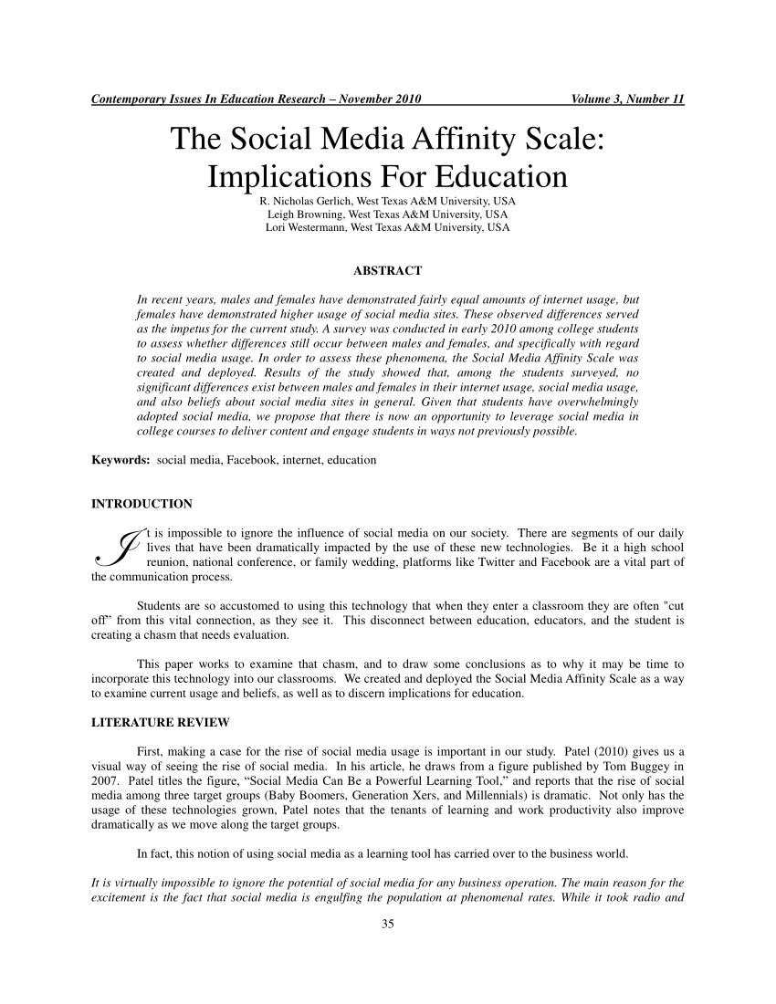 social media and education pdf