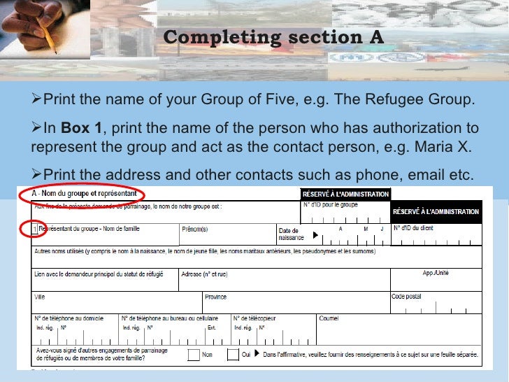 refugee sponsorship application