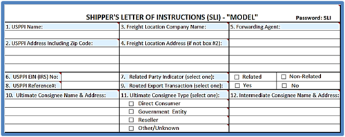 shippers letter of instruction