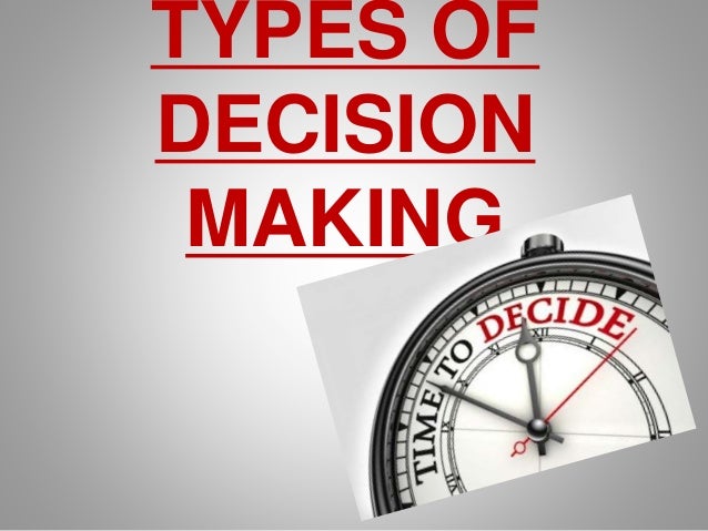 types of decision making pdf