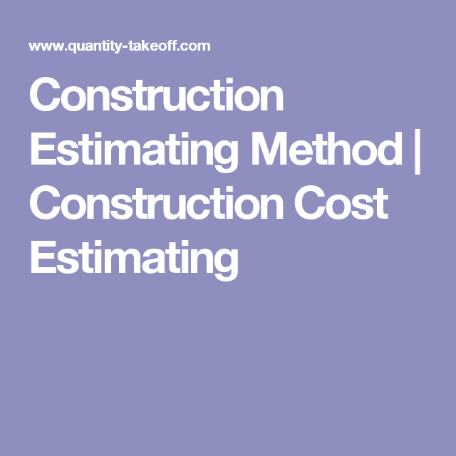method of building estimate pdf