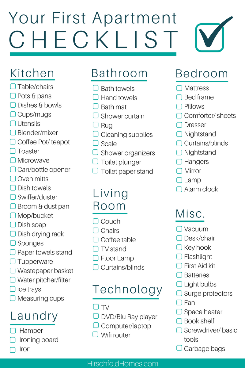 new apartment checklist pdf