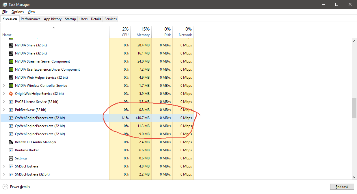 qtwebengineprocess application error