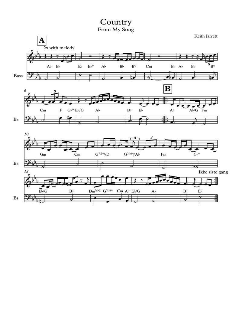 my song keith jarrett pdf