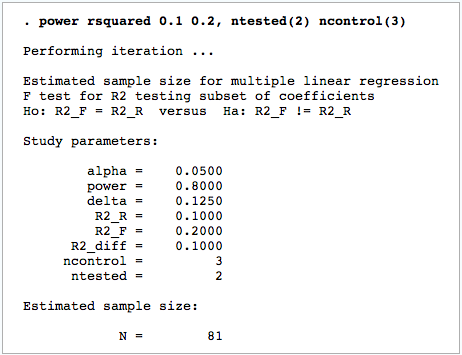 sample size needed for multiple regression
